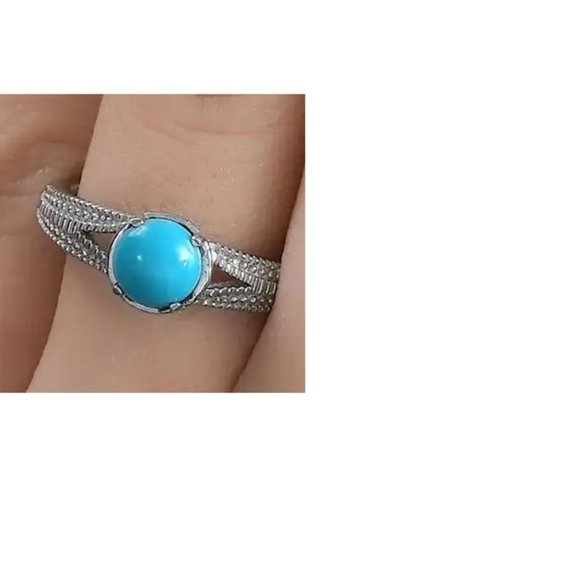 Sleeping Beauty Turquoise Ring - Size 5 - Picture 2 of 2
